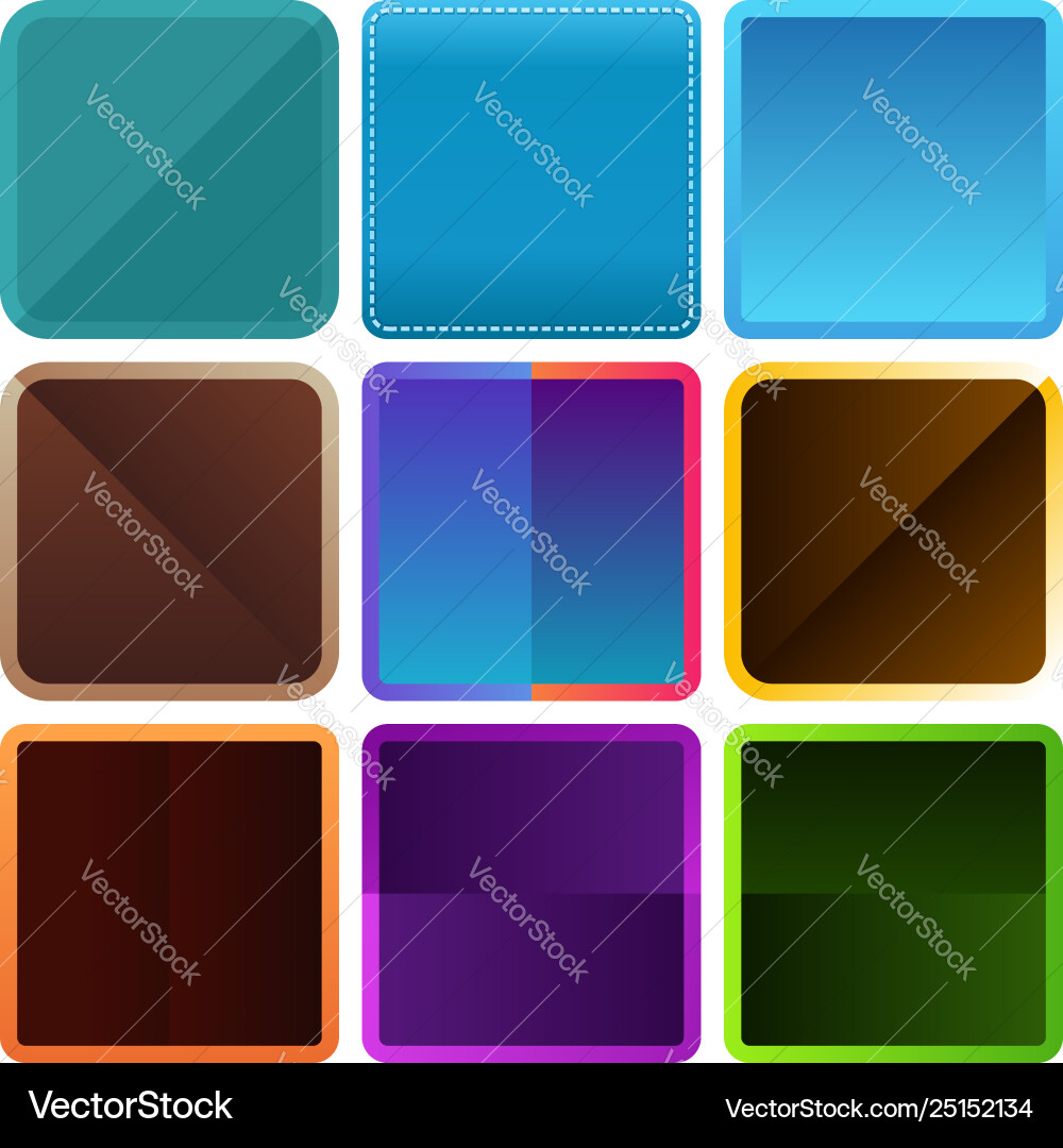Rounded square color frames vector image