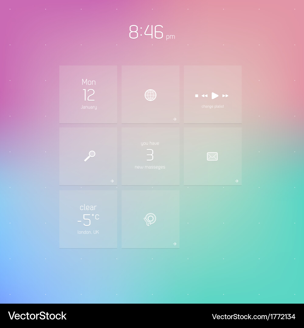 Simple flat design template with icons and symbols vector image