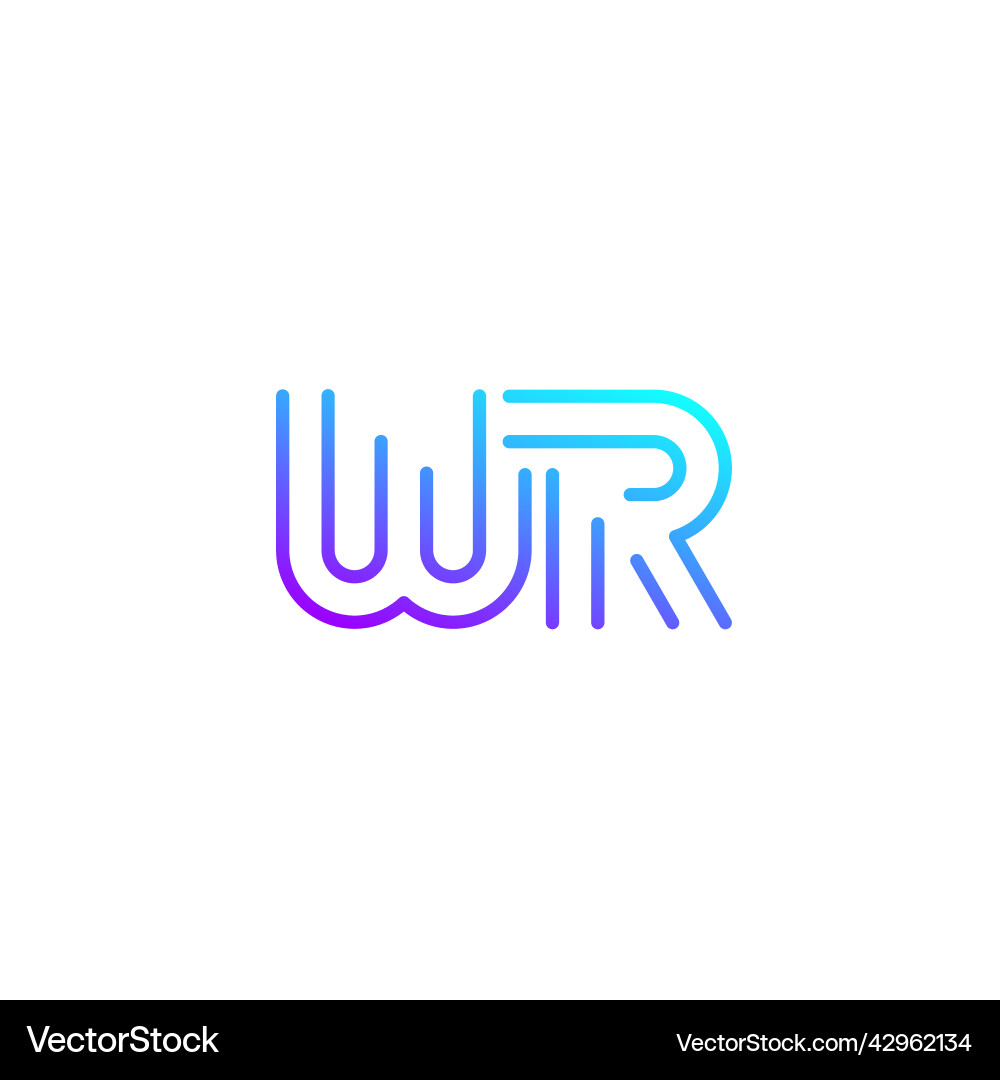 Wr letters logo line Royalty Free Vector Image