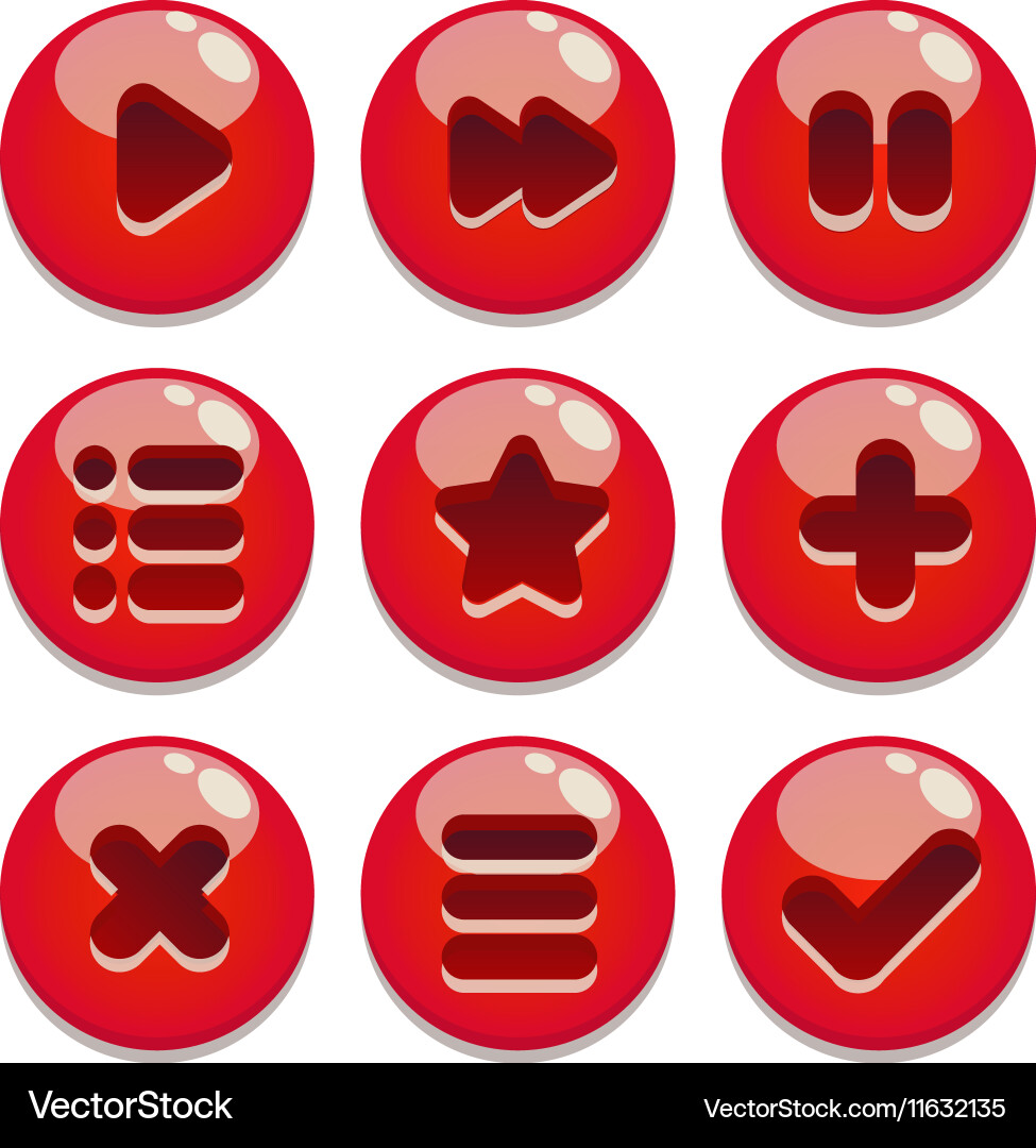 A set of buttons for gaming interfaces vector image