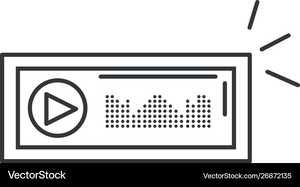Audio player display with sound graphic vector image