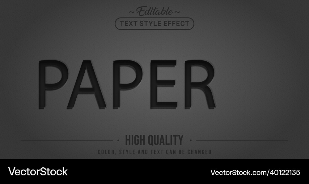 Editable text style effect - paper cutout Vector Image