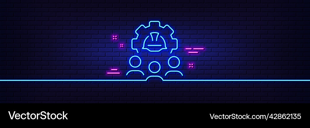 Engineering team line icon engineer or architect Engineering team line icon engineer or architect vector image
