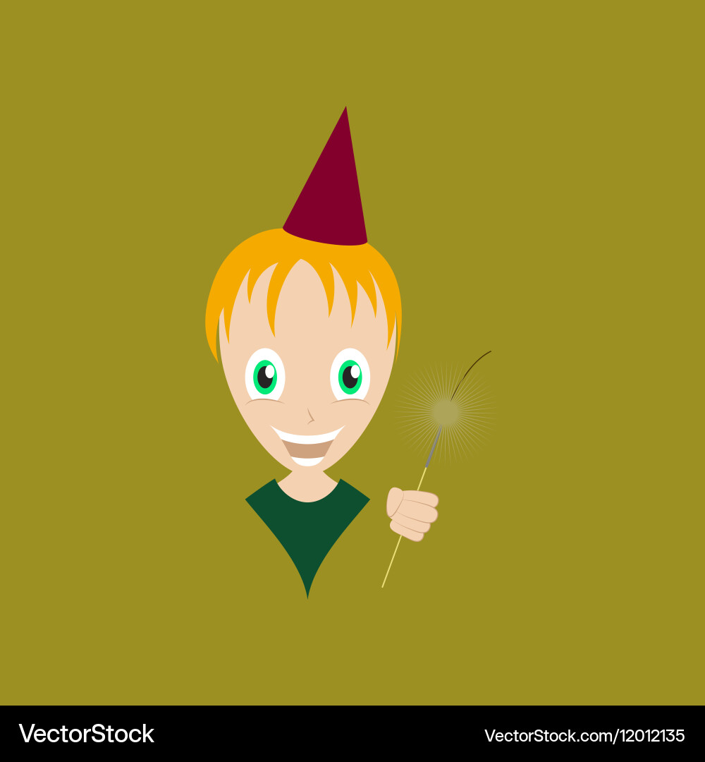 Flat on background of child sparkler Vector Image