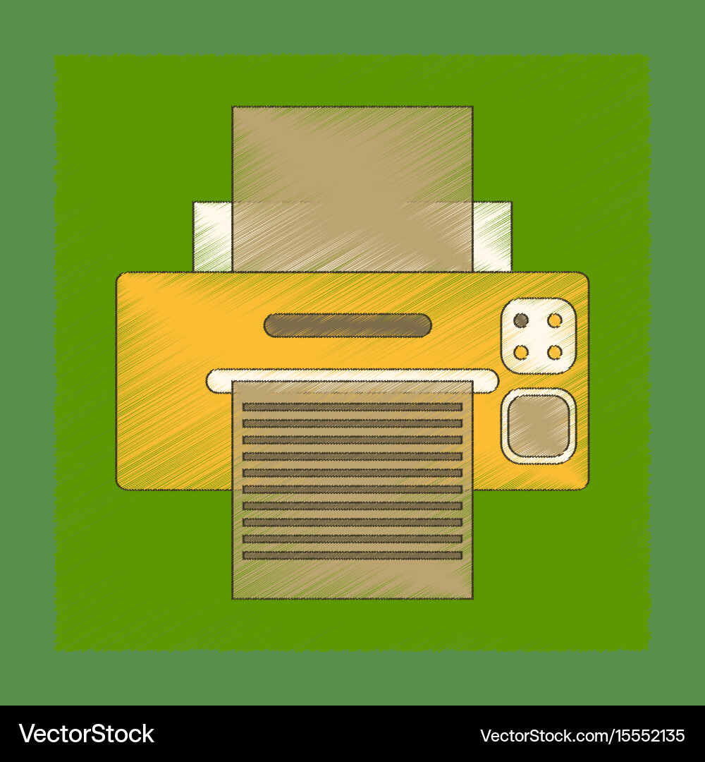 Flat shading style icon computer printer vector image