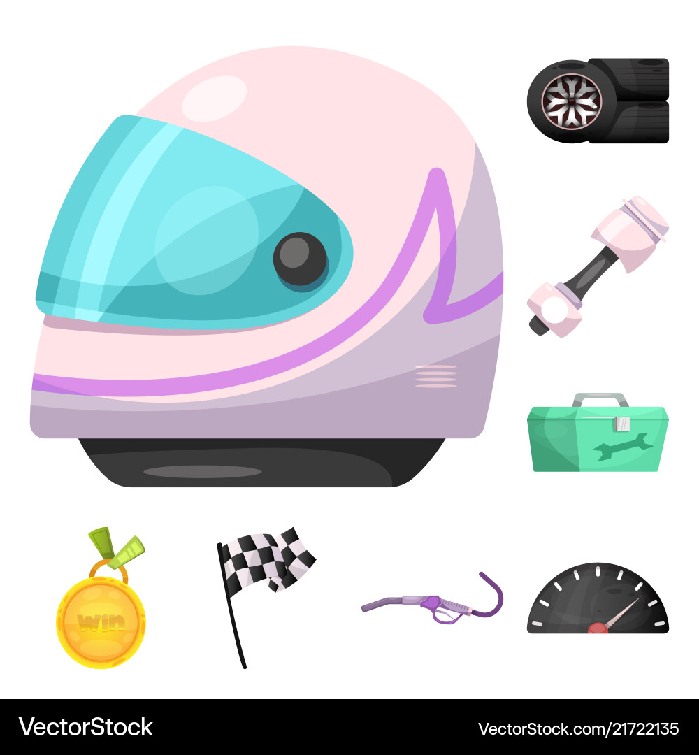 Isolated object of car and rally symbol set Isolated object of car and rally symbol set vector image