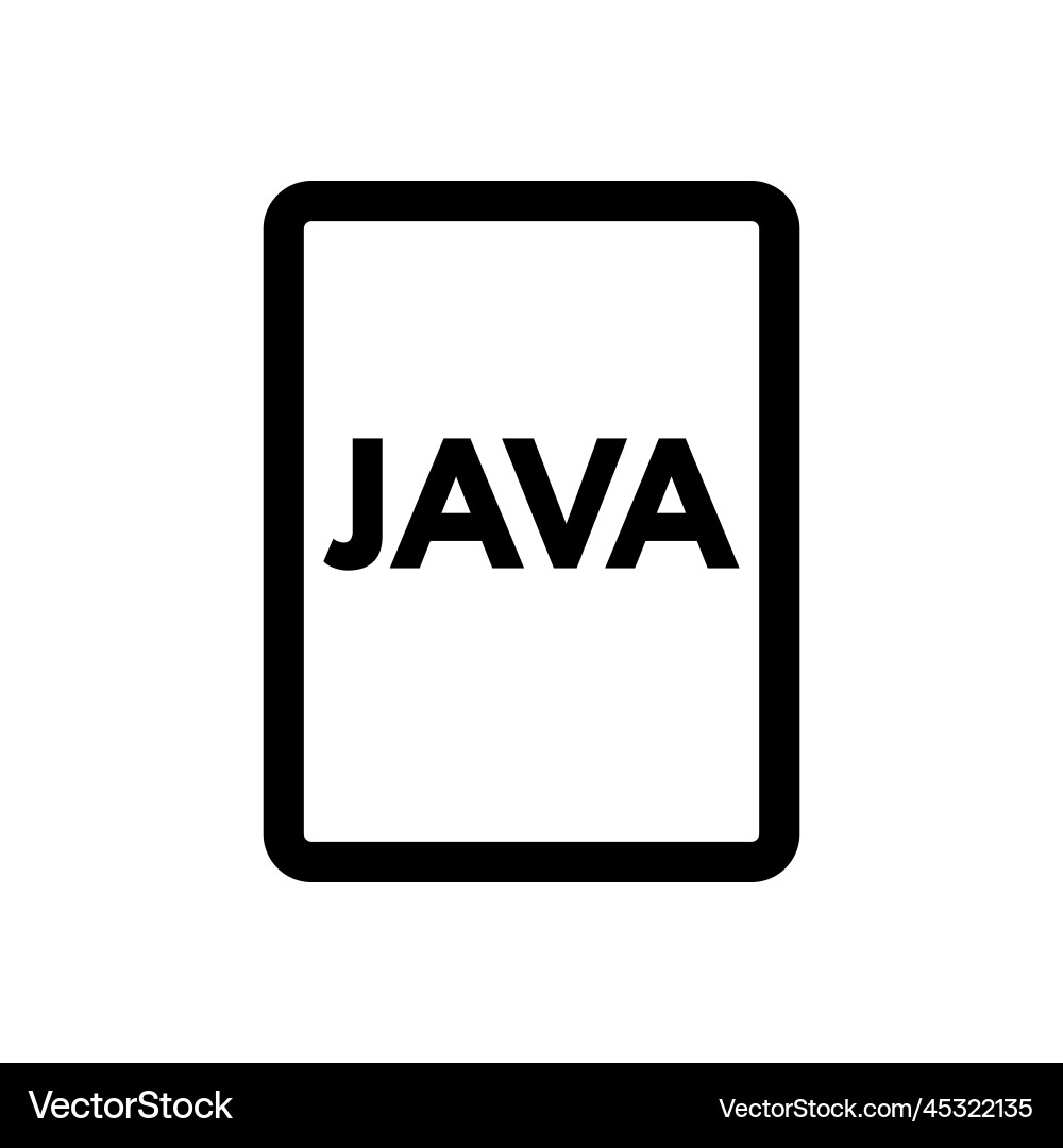 Java-Datei-Symbolzeile isoliert auf weißem Hintergrund Vektorbild