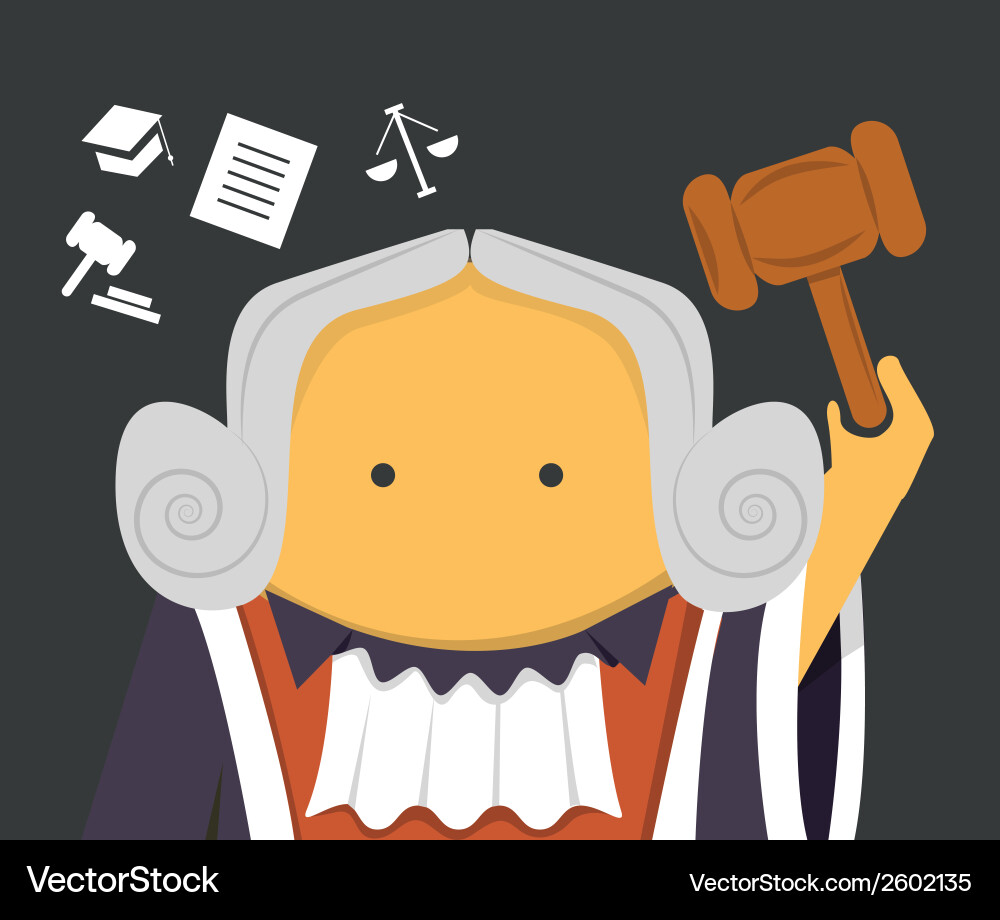 Judge with a hammer Vector Image