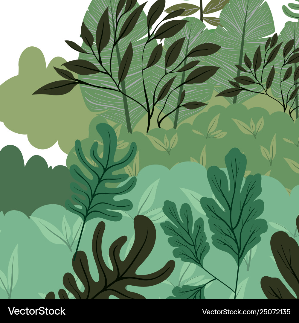 Jungle scene pattern background vector image