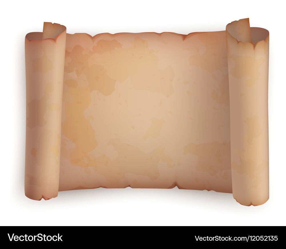 Old Scroll Parchment Paper Roll Vector Image