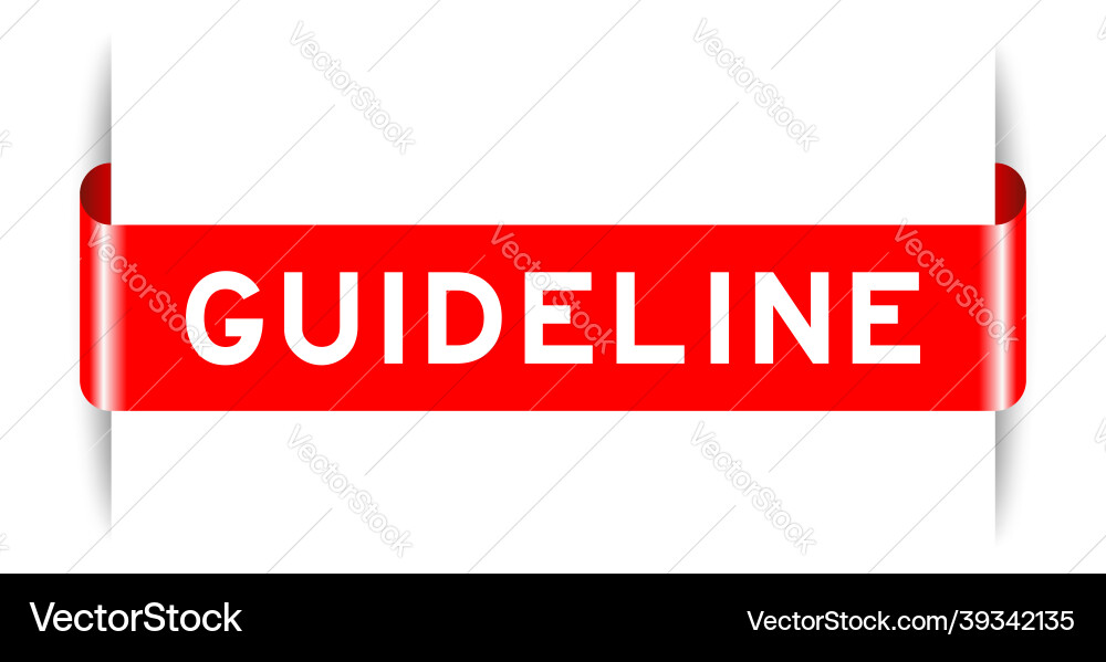 Red color inserted label banner with word vector image