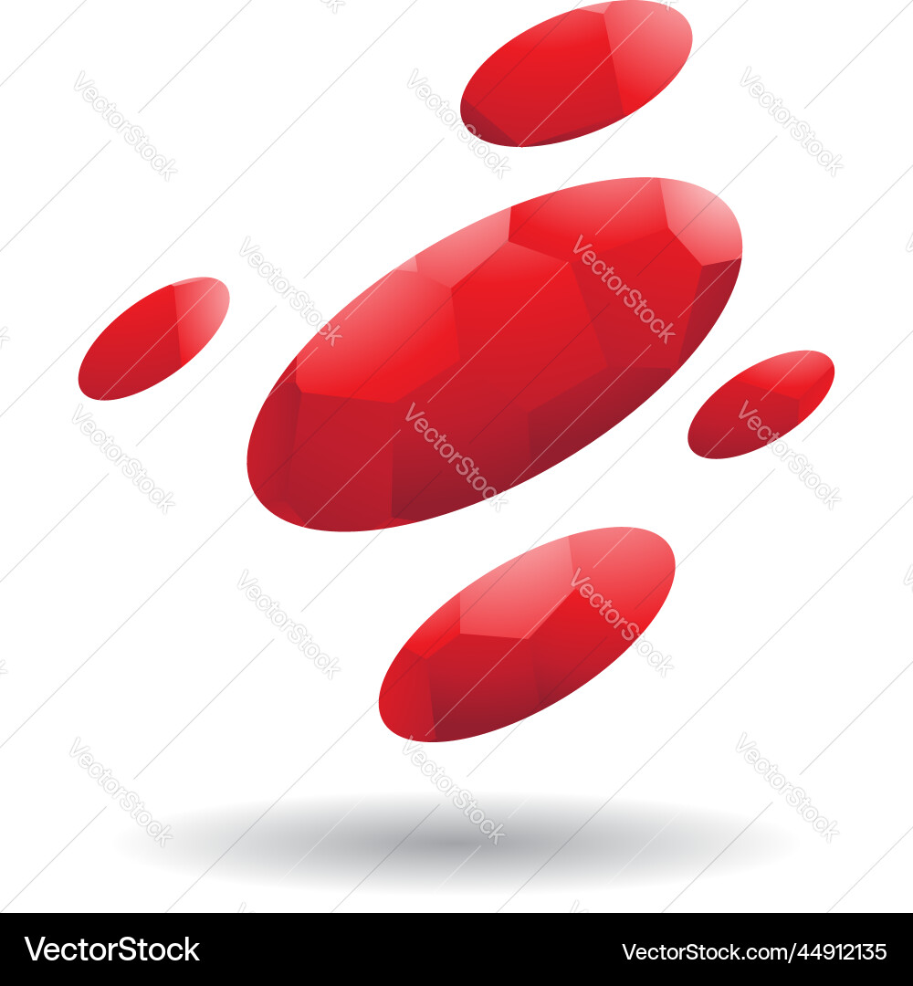 Red oval dots icon with mosaic pattern Red oval dots icon with mosaic pattern vector image