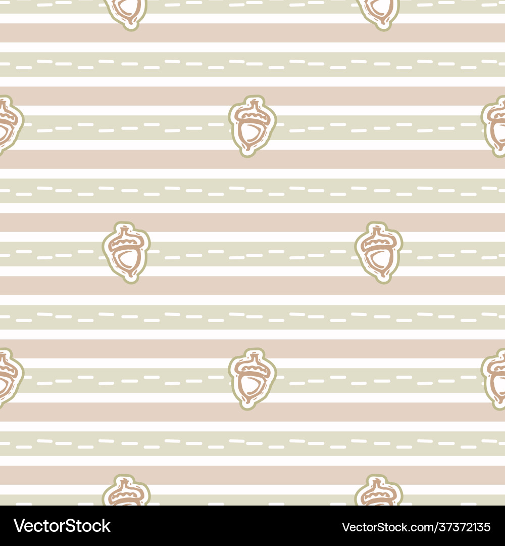 Seamless minimalist acorn blockprint pattern Seamless minimalist acorn blockprint pattern vector image