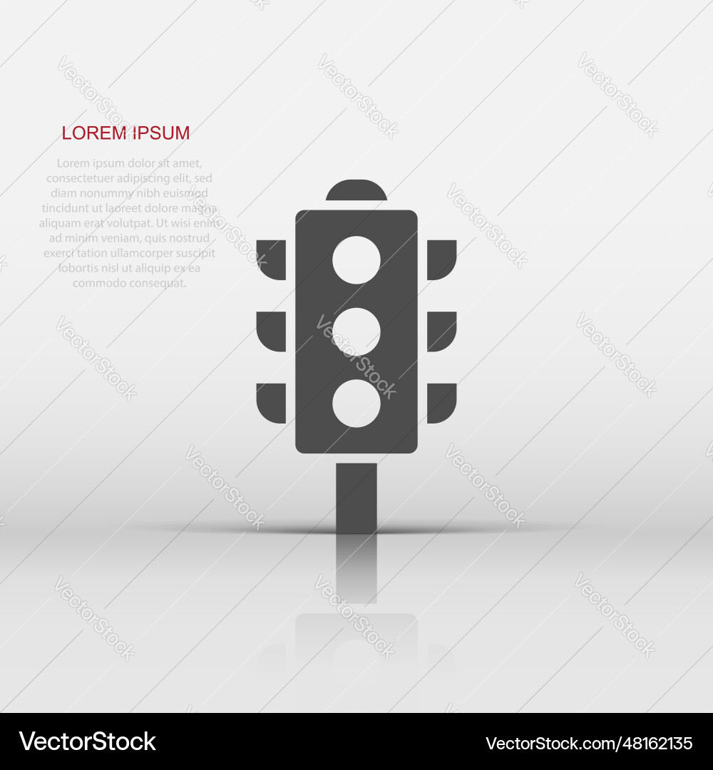 Semaphore icon in flat style traffic light vector image