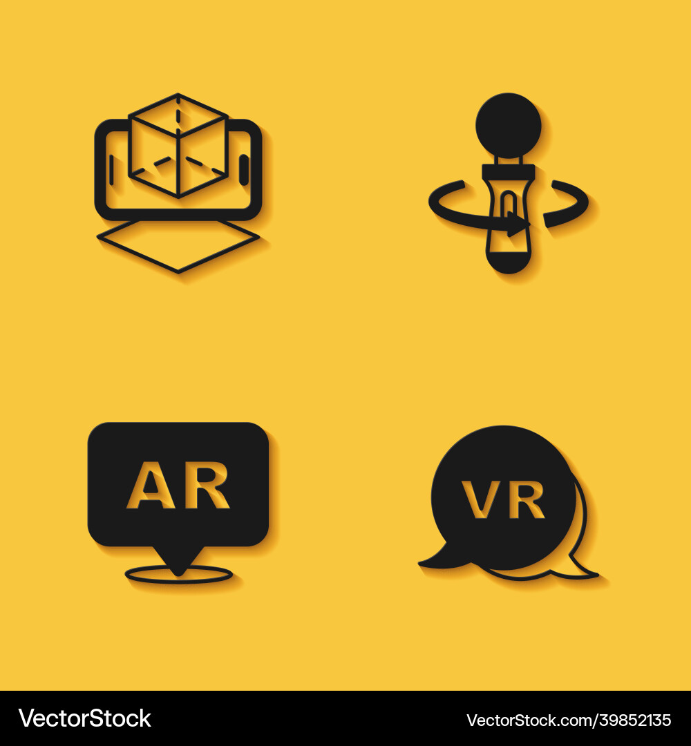 Set 3d modeling virtual reality augmented ar Set 3d modeling virtual reality augmented ar vector image