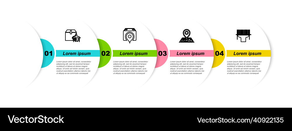 Set line plane and cardboard box location Set line plane and cardboard box location Vector Image