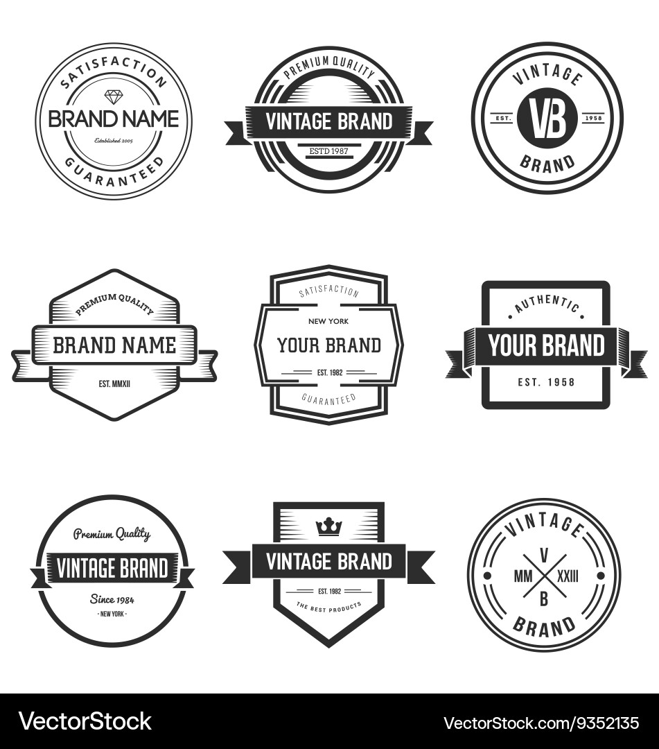 Vintage Brand Badges Set Vector Image