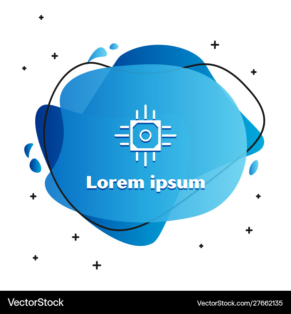 White processor icon isolated on background Vector Image