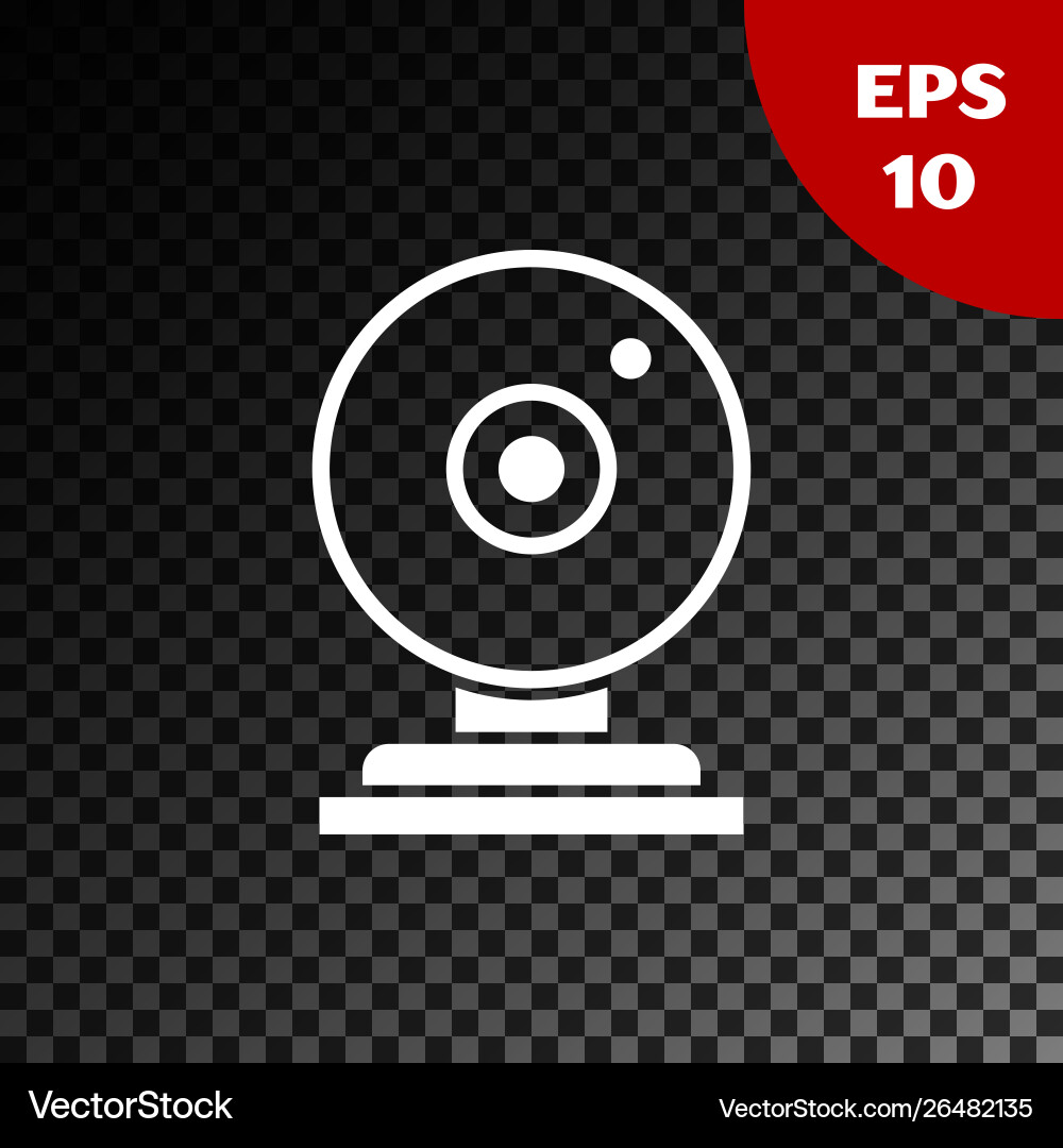 White web camera icon isolated on transparent dark White web camera icon isolated on transparent dark Vector Image