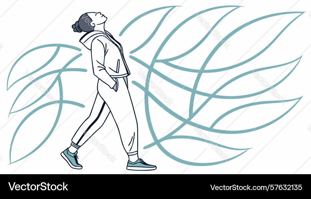 Womans flowing motion self-expression design Vector Image