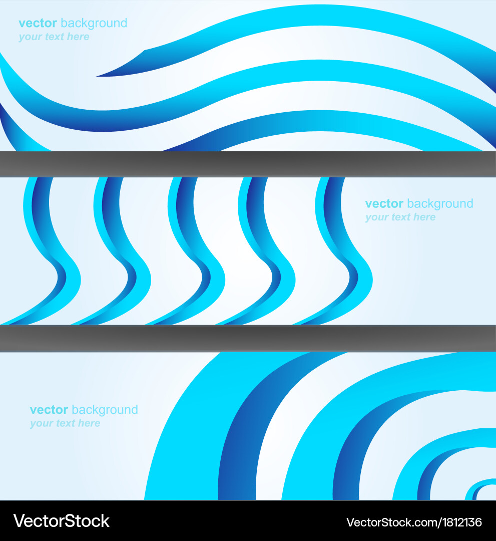 Banners or website headers with abstract wave form vector image