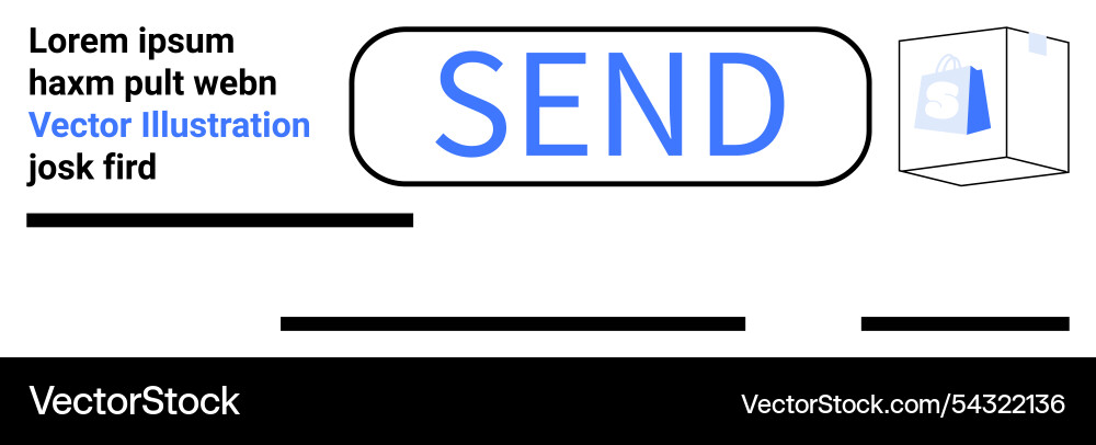 Button with send text in blue accompanied Button with send text in blue accompanied vector image