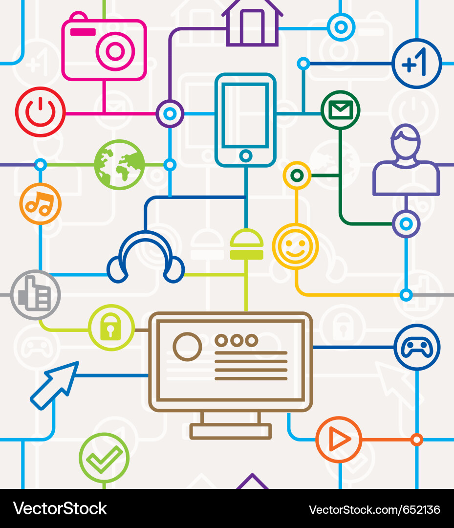 Colorful internet seamless pattern Royalty Free Vector Image