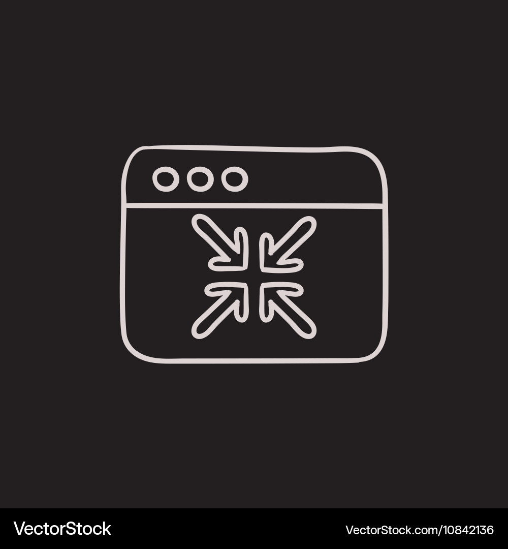 Exit full screen sketch icon vector image