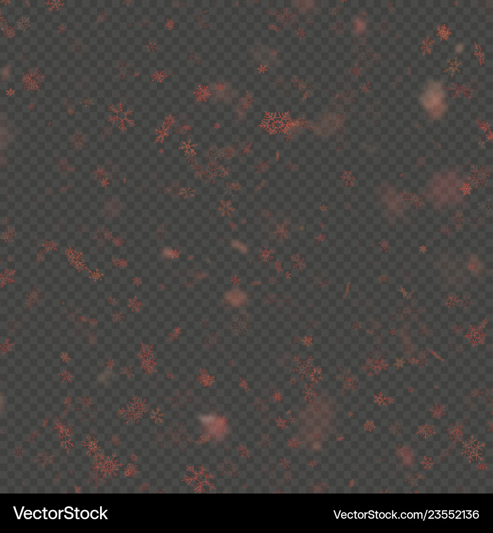 Falling snow flake red overlay effect template Falling snow flake red overlay effect template vector image