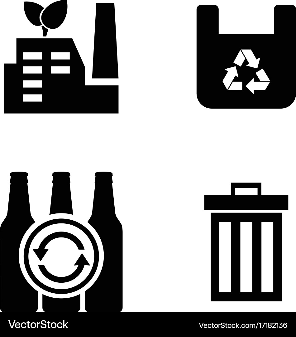 Garbage simple related icons vector image