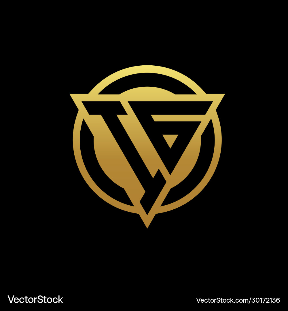 Ig logo monogram with triangle shape and circle Vector Image