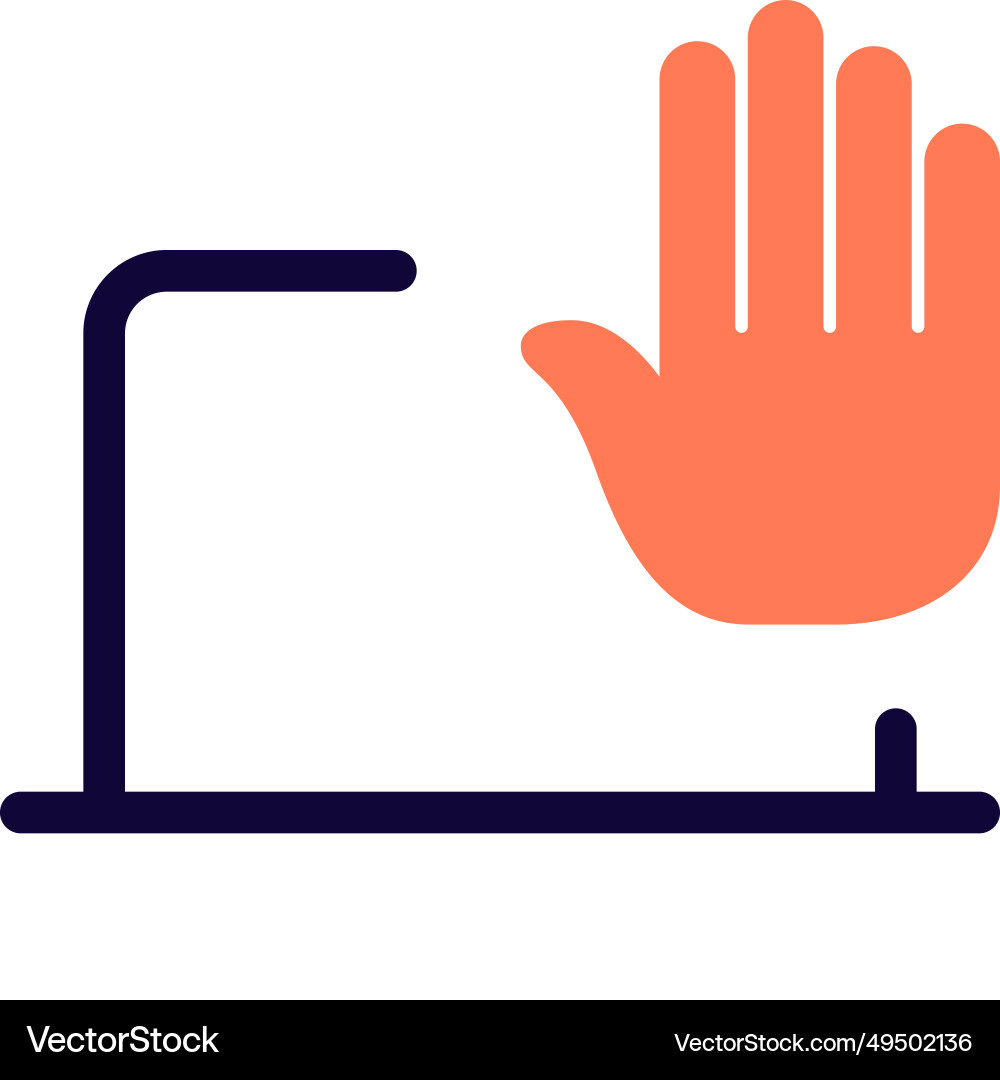 Laptops hand feature used for command vector image