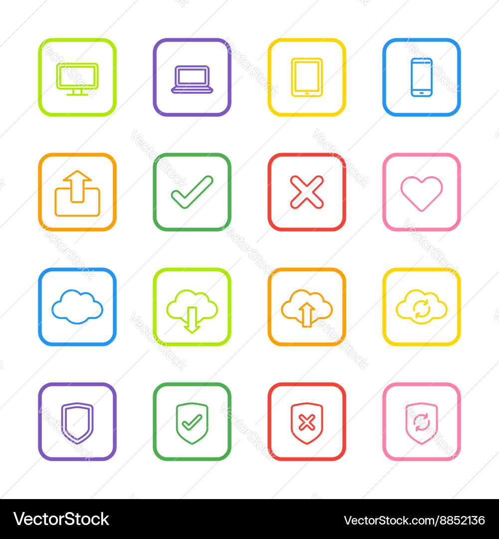 Line Icon Set - Web & App Vector Image