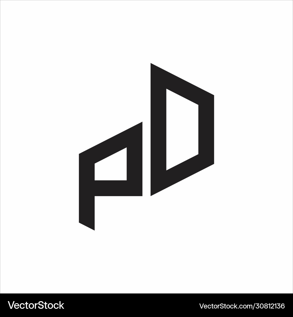 Pd initial letters logo monogram with up to down Vector Image