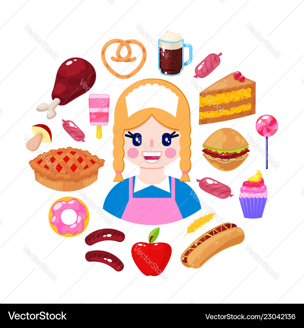 Seller and fast food Seller and fast food vector image
