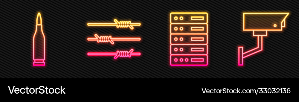 Set line server data web hosting bullet barbed Set line server data web hosting bullet barbed Vector Image