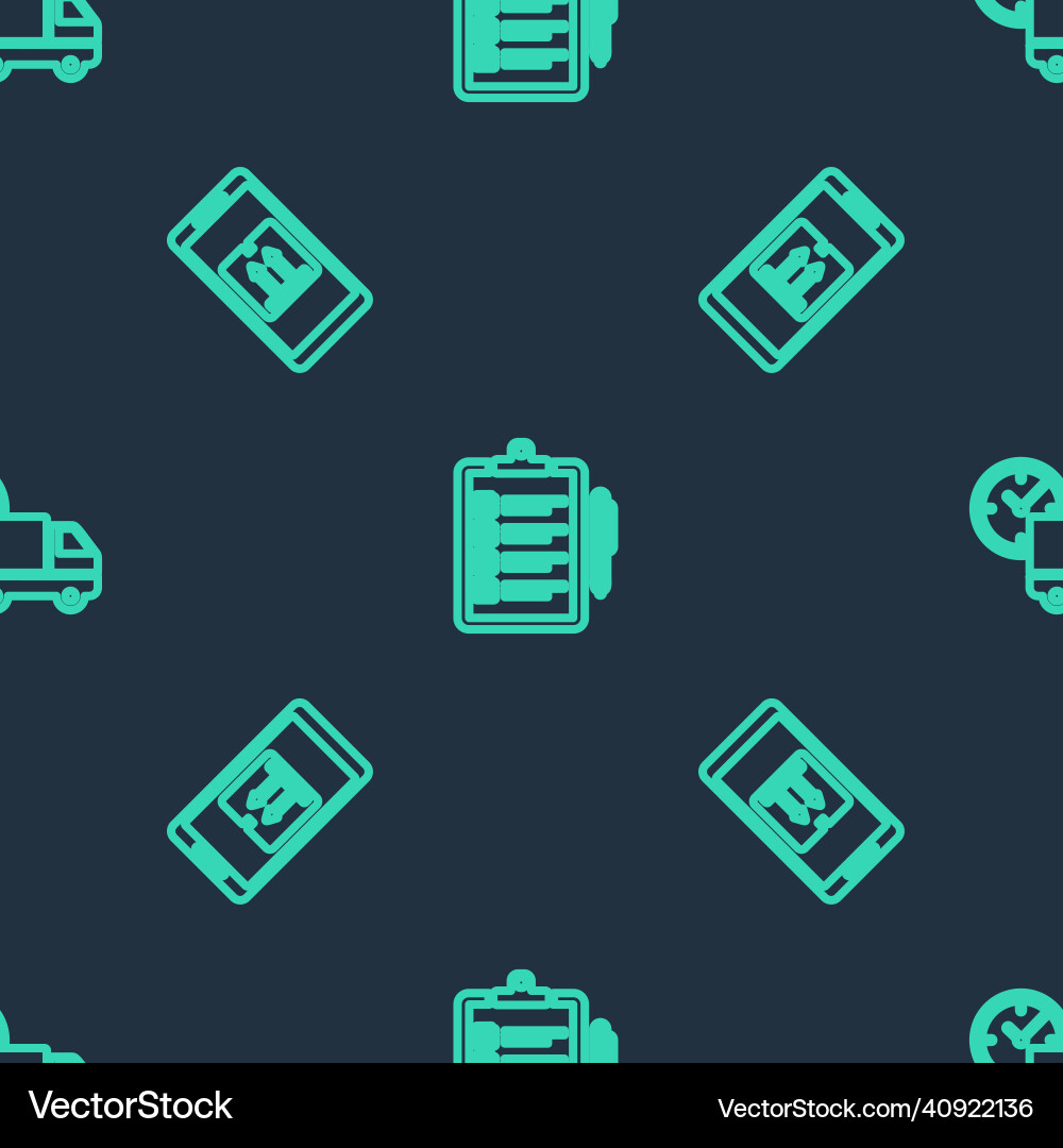 Set line verification of delivery list mobile Set line verification of delivery list mobile vector image