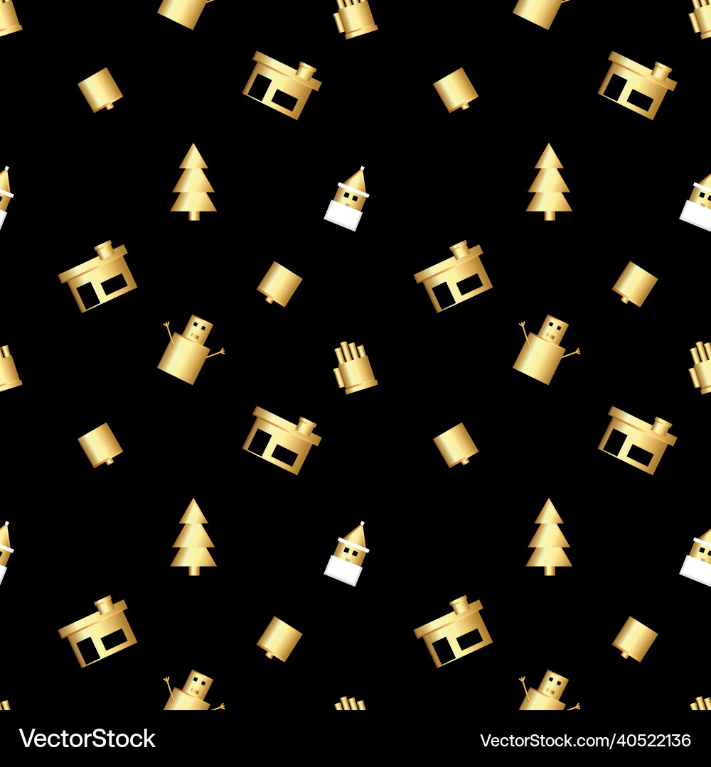 Sharp cornered christmas object pattern created vector image
