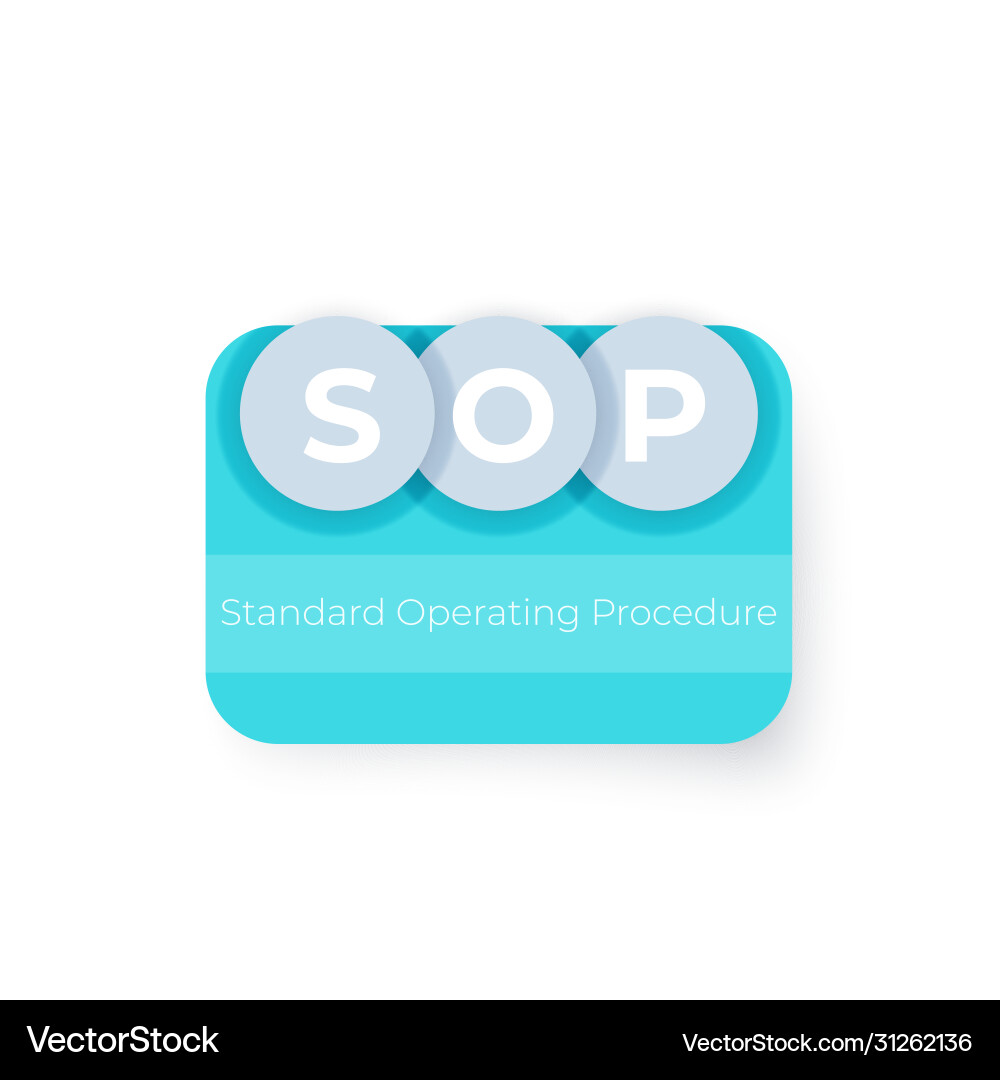 Sop standard operating procedure design vector image