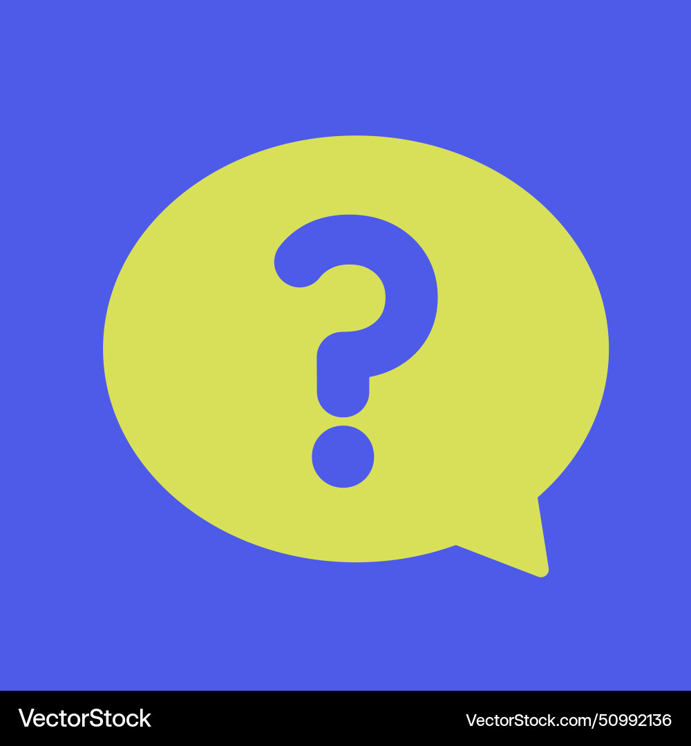 Speech message bubble with question mark chat vector image