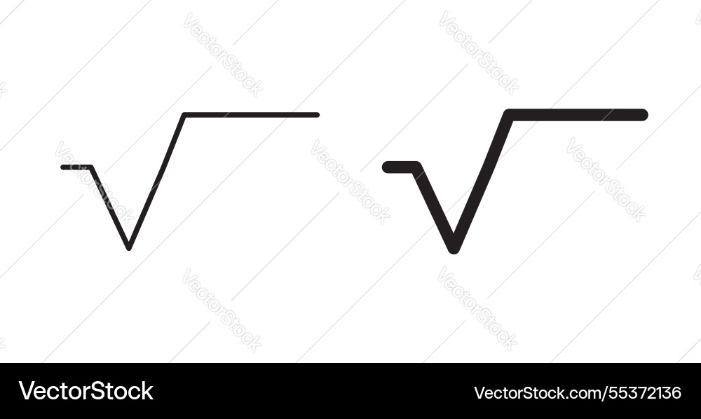 Square root icon set in thin line for web Square root icon set in thin line for web vector image