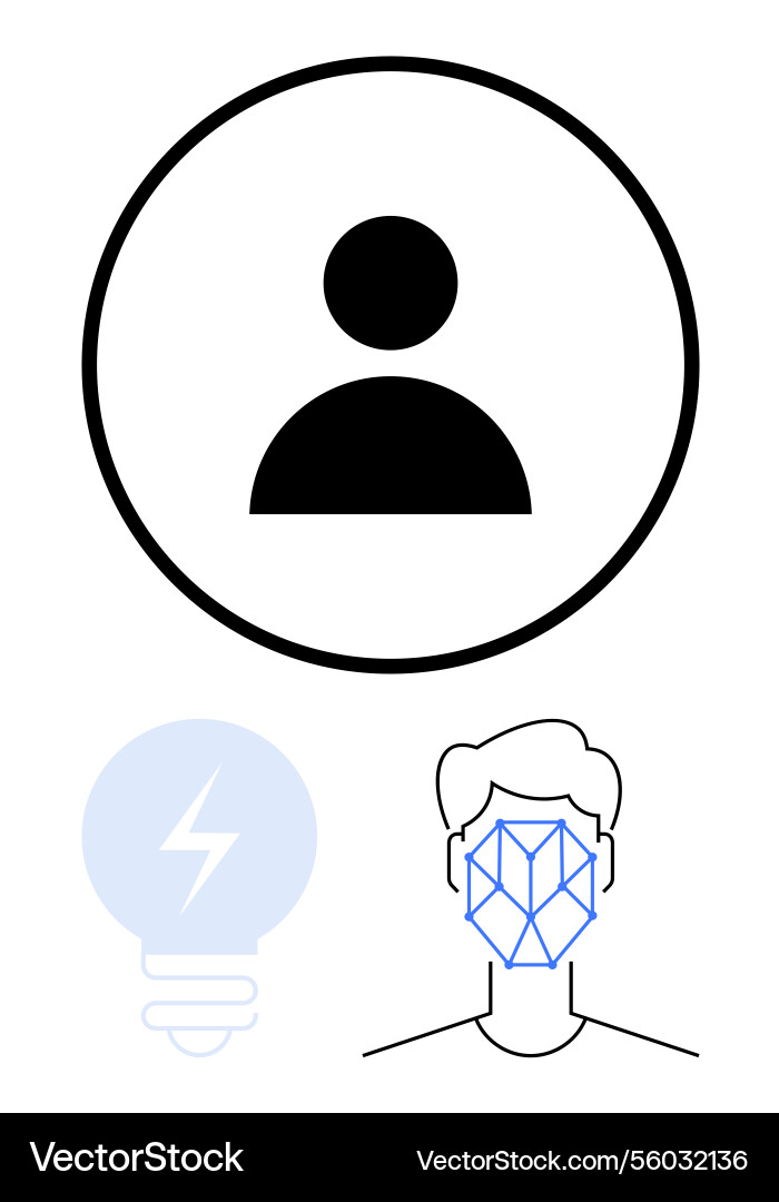 User profile icon biometrics analysis geometry Vector Image