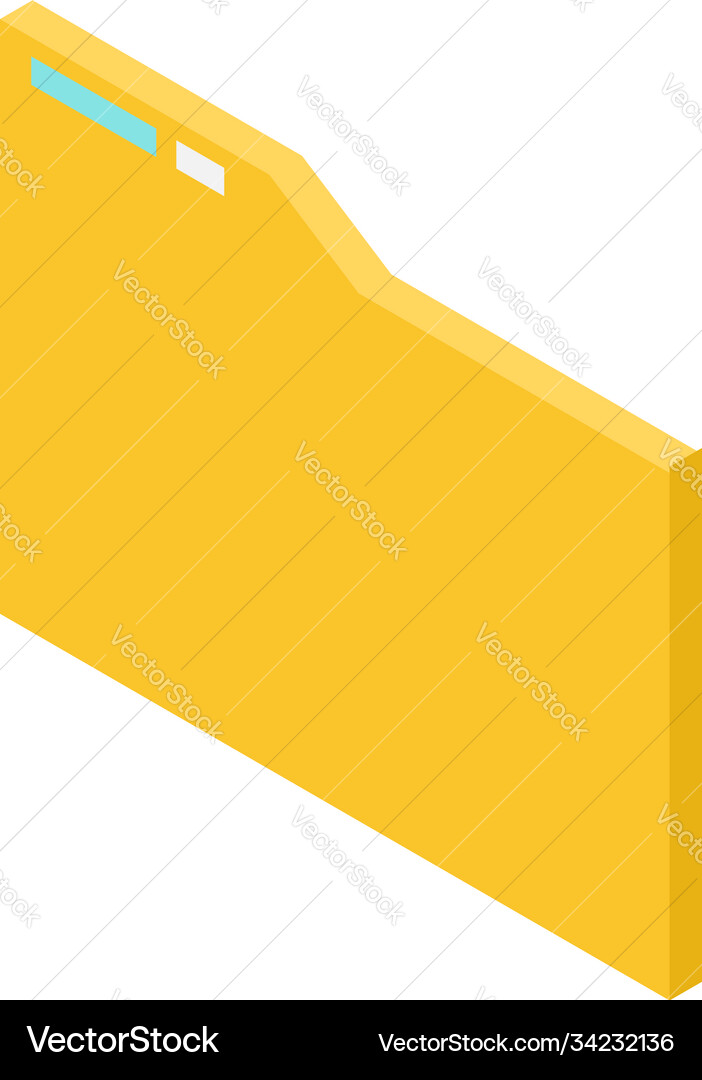Yellow file folder icon isometric style vector image