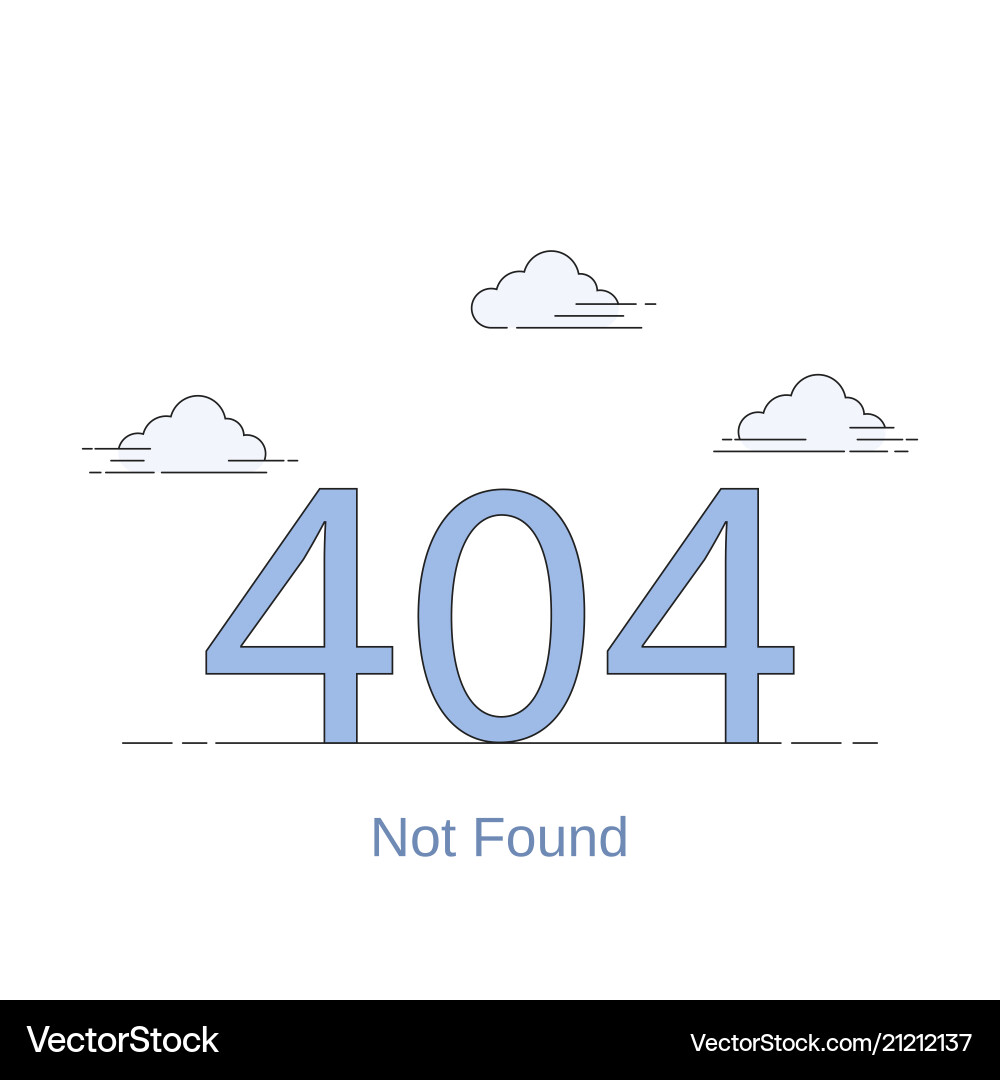 404 Error Page - Website Not Found Vector Image