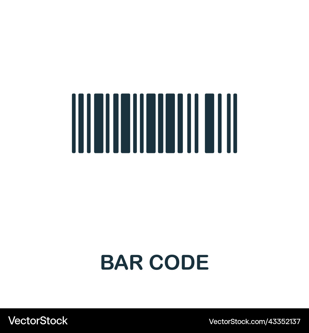 Bar code icon monochrome simple line online store Bar code icon monochrome simple line online store vector image