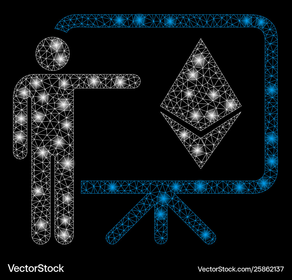 Bright mesh carcass ethereum lecture board Vector Image