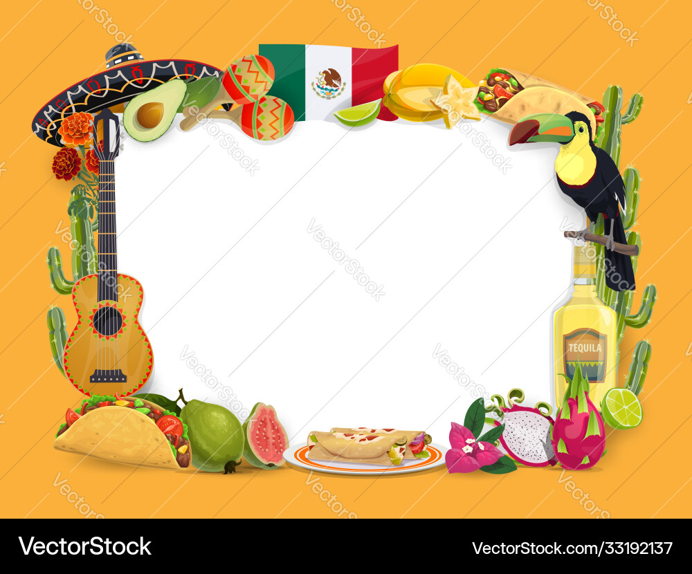 On The Border Cinco De Mayo Cinco de mayo frame mexican holiday border Vector Image