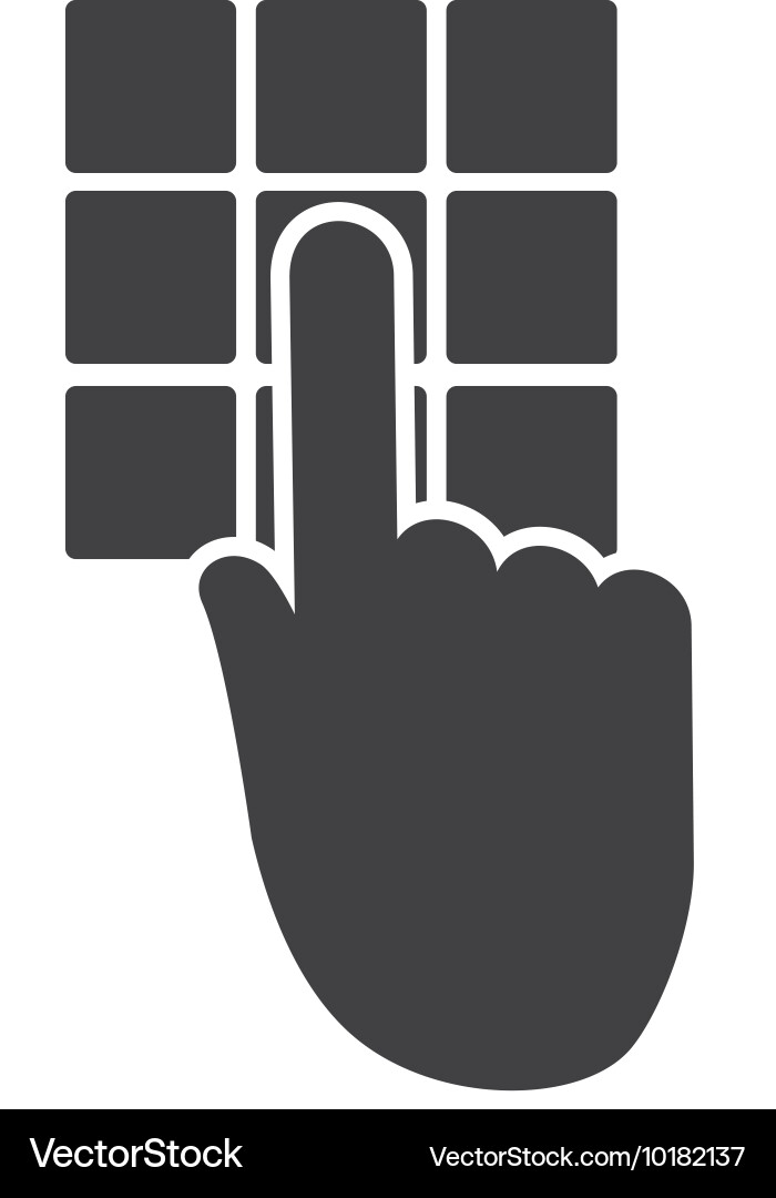 Code hand buttons silhouette security system icon Vector Image