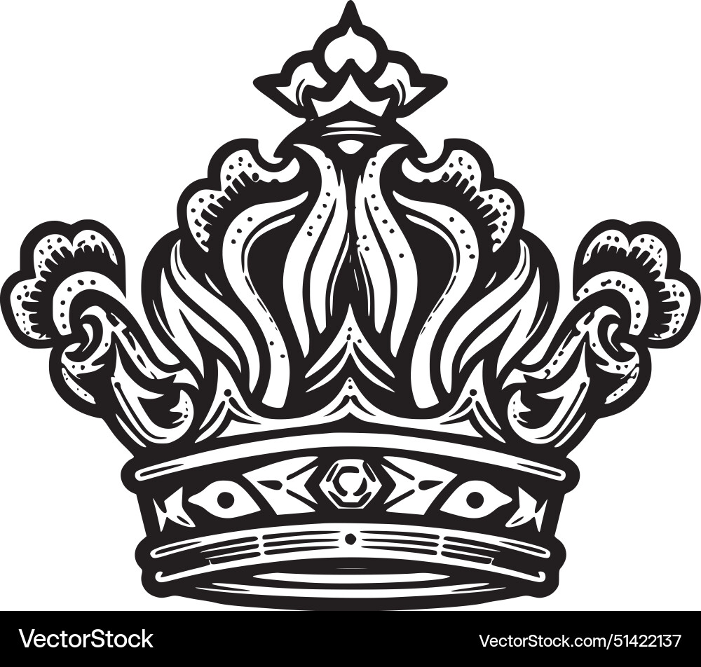 Crown black and white Royalty Free Vector Image