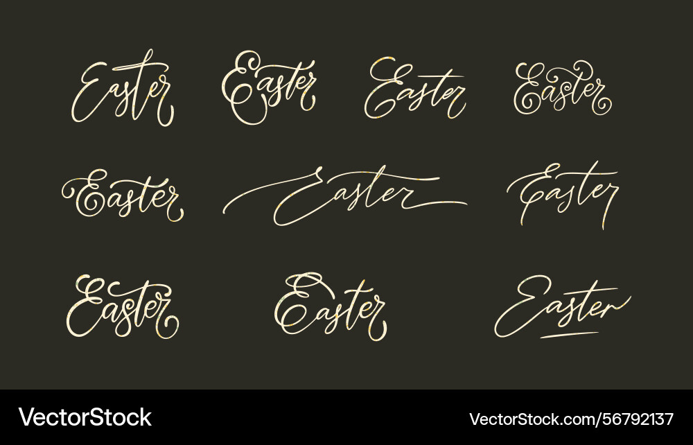 Easter text greeting slogan set message Vector Image